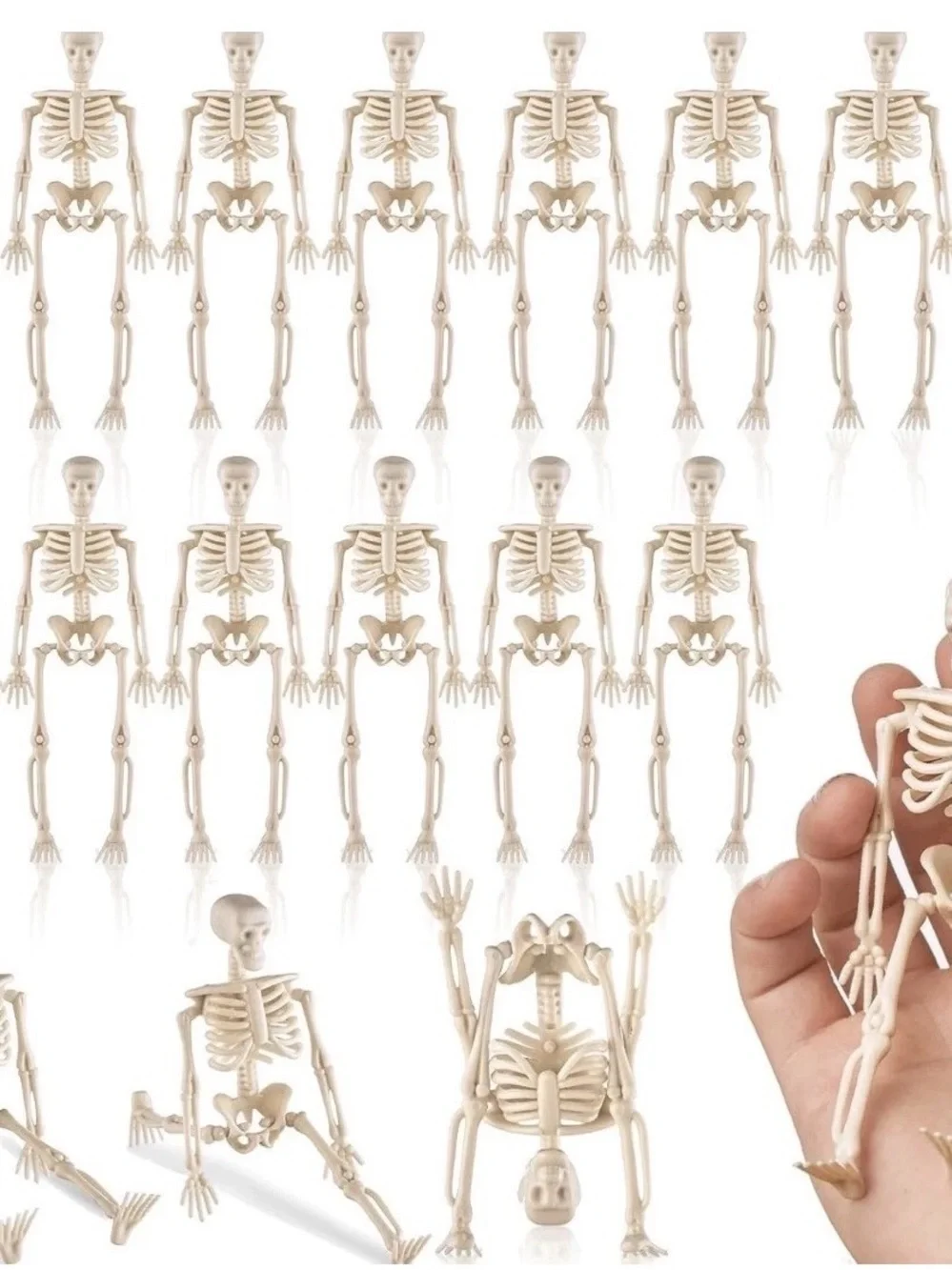 40 Pcs Halloween Mini Skeleton Figurine Decoration, 6